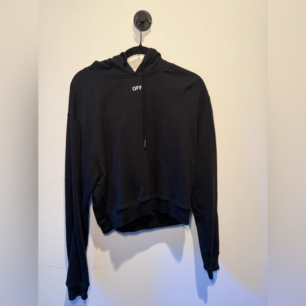 Off-White Black Off Stamp Cotton Hoodie‎